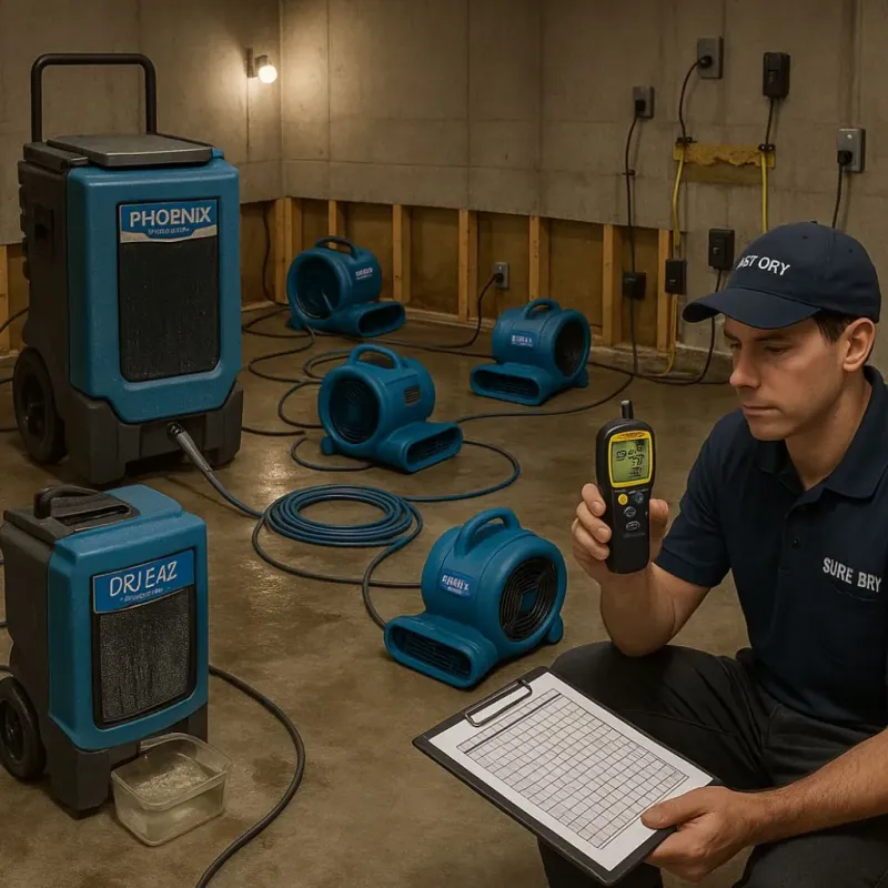 Structural Drying and Dehumidification process in Cotton County, OK